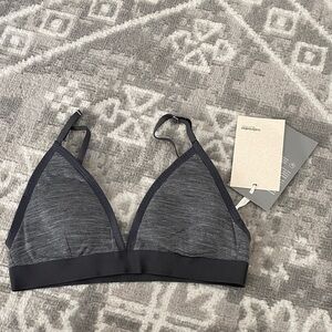 Icebreaker NWT Merino Blend Siren Bra 150 Gritstone Gray Small